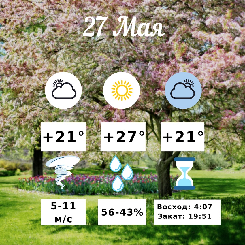 27 мая по прогнозу синоптиков в Волгограде солнечно и до +27