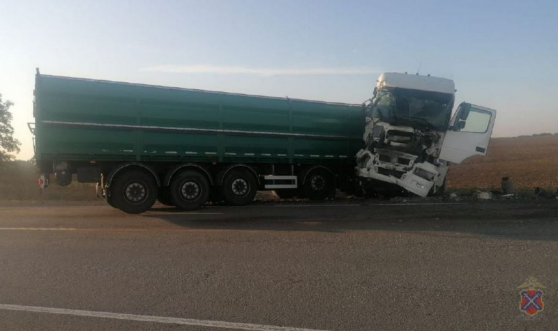 В Волгоградской области столкнулись фура и трактор